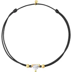 TOUS - Pulsera de oro con diamante creado en laboratorio y nylon negro Garden Of Love LGD