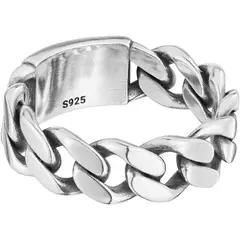 TOUS - Anillo cadena de plata 7 mm Man