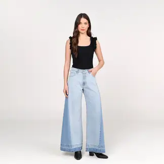 BASEMENT - Jean Flare Mujer Tiro medio