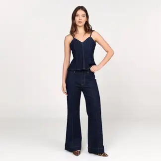 BASEMENT - Jean Flare Mujer Tiro alto