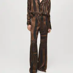 MANGO - Pantalón Recto Mujer Tiro alto