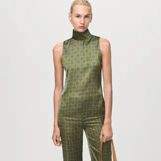 MANGO - Blusa Mujer de Rayas Sin mangas