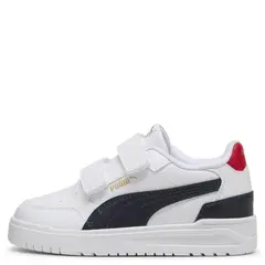 PUMA - Tenis moda Shuffle Downtown Low V Ps Niño Blancos