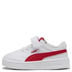 PUMA - Tenis moda Court Classic Clean Ac+ Niño con Velcro Blancos