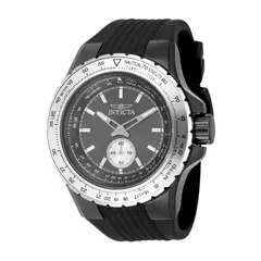 INVICTA - Reloj Hombre Aviator . Reloj Silicona Negro