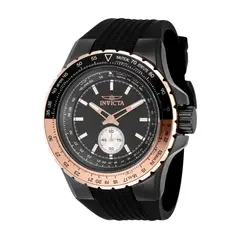 INVICTA - Reloj Hombre Aviator . Reloj Silicona Negro