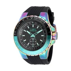 INVICTA - Reloj Hombre Aviator . Reloj Silicona Negro