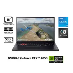 ACER - Portátil Gaming Nitro Lite Acer| GeForce RTX 4050 | Intel Core i5 | 16GB de RAM | 512GB SSD de Almacenamiento | Windows 11 | Pantalla 16 pulgadas | NL16-71G-595C | Computador Gaming portátil