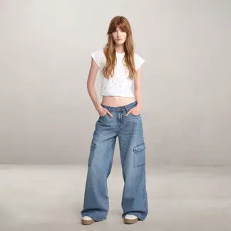 DENIMLAB - Jean Wide leg Mujer Tiro medio