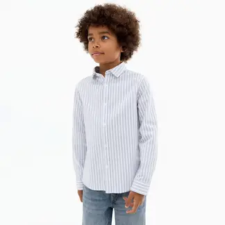 MANGO - Camisa Para Niño de Rayas Manga larga de Algodón