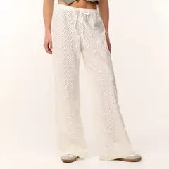 SYBILLA - Pantalón Wide leg Mujer Tiro alto de Rayas