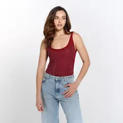 SYBILLA - Body Mujer Brillante Sin mangas