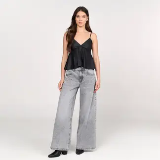 BASEMENT - Jean Wide leg Mujer Tiro alto