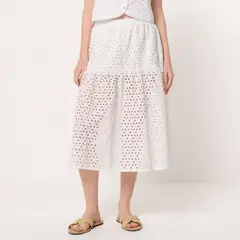 UNIVERSITY CLUB - Falda Midi Mujer De Algodón