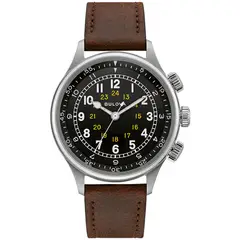 BULOVA - Reloj Hombre Military. Reloj Cuero Marrón 96A245