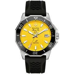 BULOVA - Reloj Hombre Marine Star. Reloj Silicona Negro 96B431