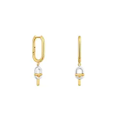TOUS - Aretes de aro cortos bicolor MANIFESTO