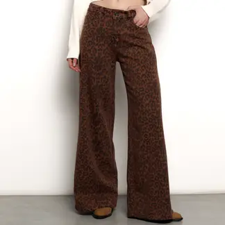 DENIMLAB - Jean Wide leg Mujer Tiro alto Animal print de Algodón