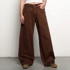 DENIMLAB - Jean Wide leg Mujer Tiro medio Denim de Algodón