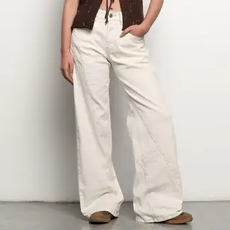 DENIMLAB - Jean Recto Mujer Tiro alto Denim de Algodón