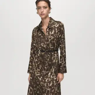 MANGO - Vestido Mujer Medio Casual con Estampado