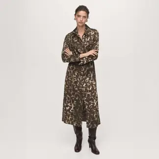 MANGO - Vestido Mujer Medio Casual con Estampado