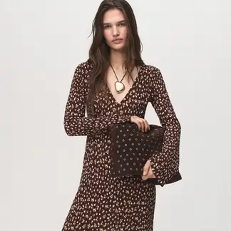 MANGO - Vestido Mujer Medio Casual con Estampado