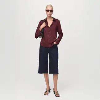 MANGO - Camisa Mujer Manga larga