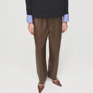 MANGO - Pantalón Recto Mujer Tiro medio