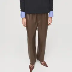 MANGO - Pantalón Recto Mujer Tiro medio