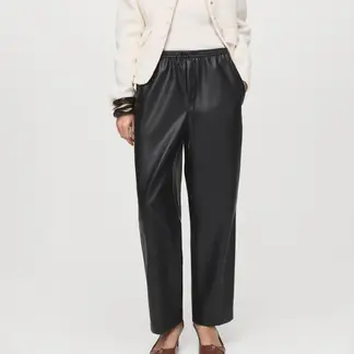 MANGO - Pantalón Recto Mujer Tiro medio