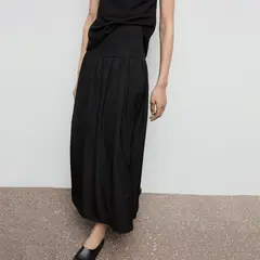 MANGO - Falda Maxi Mujer de Algodón
