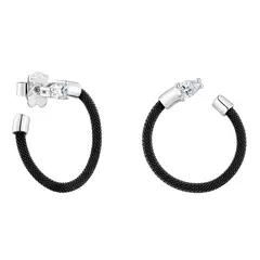 TOUS - Aretes aro de platino, acero negro y diamantes creados en laboratorio Mesh LGD