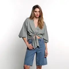 DENIMLAB - Blusa Mujer Anudada Manga 3/4
