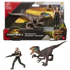 JURASSIC WORLD - Juguete didáctico Dinosaurio : Rebirth Paquete con Dinosaurio y Humano. Producto aleatorio