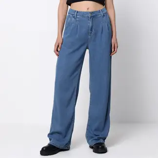 DENIMLAB - Jean Recto Mujer Tiro medio Denim de Algodón