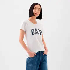 GAP - Camiseta Mujer con Logo Manga corta de Algodón