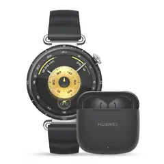 HUAWEI - Smartwatch GT 6 41MM Negro | 5 ATM, IP68, IP69 resistencia al agua | pantalla AMOLED táctil a color | Correa de Fluoroerástomero + Audifonos Freebuds SE3 1,32 mm