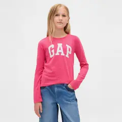 GAP - Camiseta Para Niña con Logo Manga larga de Algodón