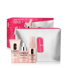 CLINIQUE - Set Hidratante facial Humectante Rostro Glow All Over: Moisture Surge¿ Holiday Incluye 3 productos