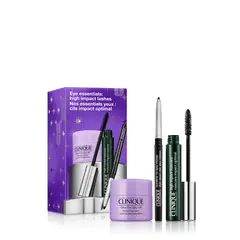 CLINIQUE - Set Pestañina Maquillaje Pestañas Ojos Eye Essentials: High Impact Holiday incluye 3 productos