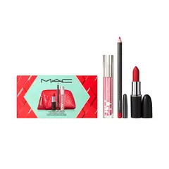MAC COSMETICS - Set Labiales larga duración Trending Tomorrow Lip Trio Ruby Woo incluye 3 productos