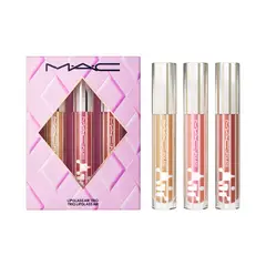 MAC COSMETICS - Set Brillo labial Gloss Enthusiast Lipglass Air trio incluye 3 productos