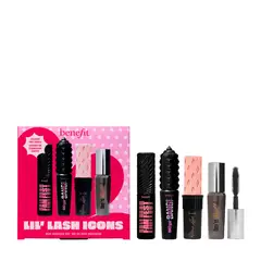 BENEFIT - Set de maquillaje rostro 4 pestañinas minis Lil lash icons Incluye 5 productos