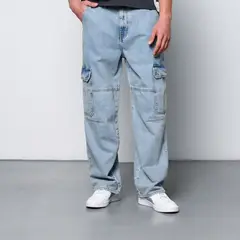 DENIMLAB - Jean Cargo Hombre Baggy Largo 32