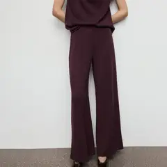 MANGO - Pantalón Recto Mujer Tiro medio