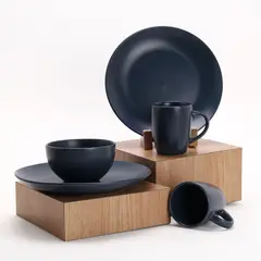 GIBSON - Vajilla Gibson: Cerámica Navy 4 puestos 12 piezas