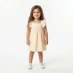 YAMP - Vestido Para Niña Manga corta de Algodón