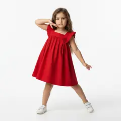 YAMP - Vestido Para Niña Manga corta de Algodón