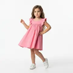 YAMP - Vestido Para Niña Manga corta de Algodón